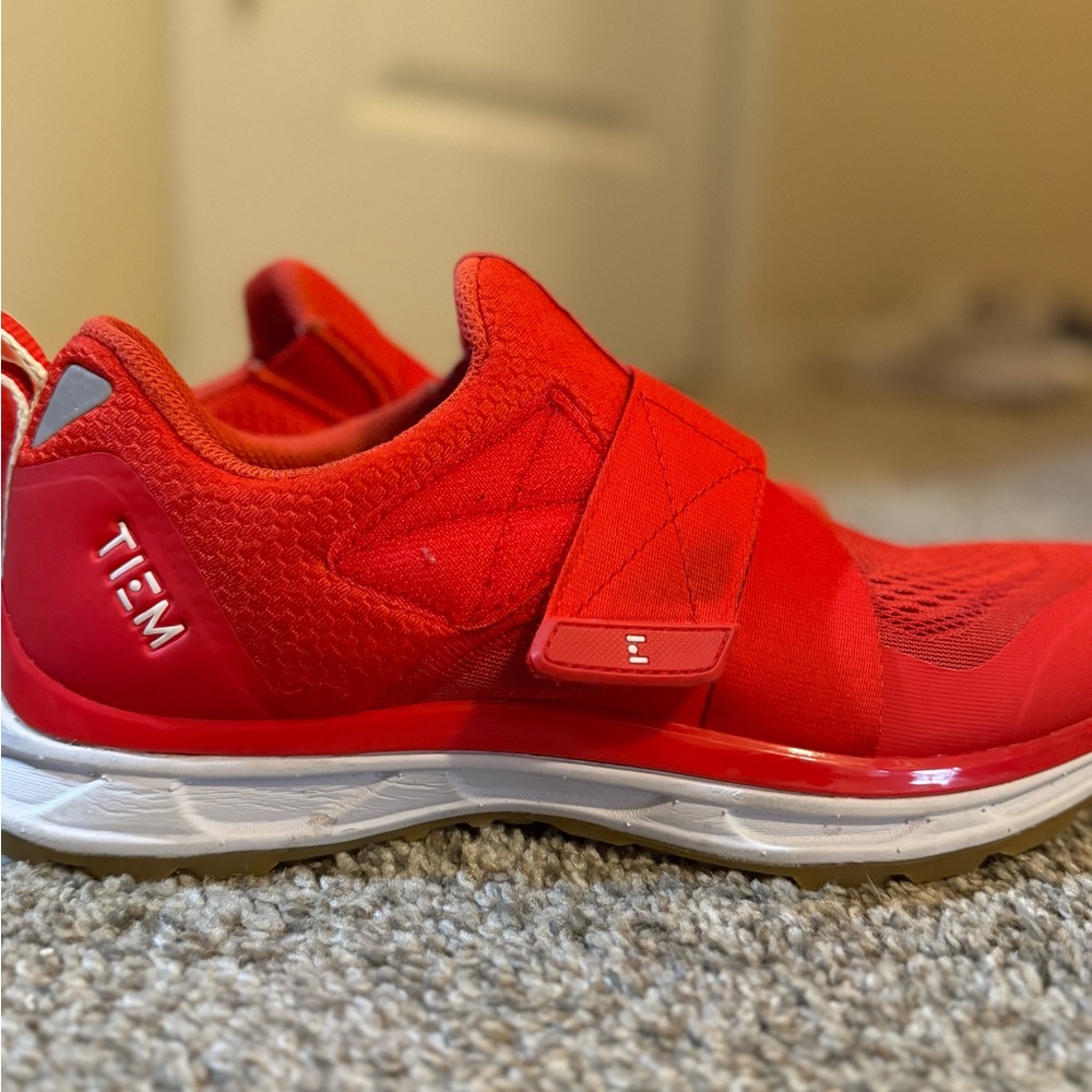 TIEM Red Slipstreams Size 9.5 WITH CLEATS
